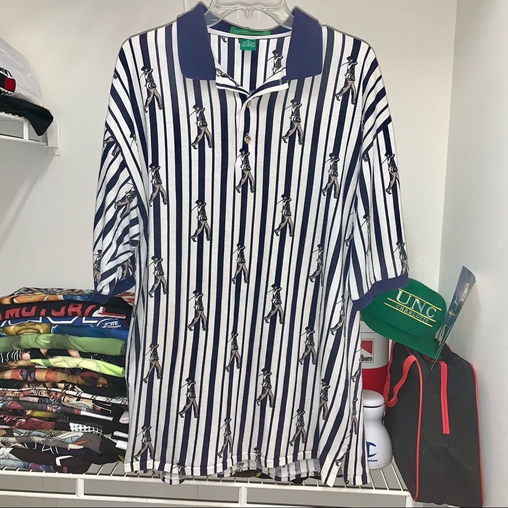 Vintage 90s Golf Polo Shirt Striped Mens XL